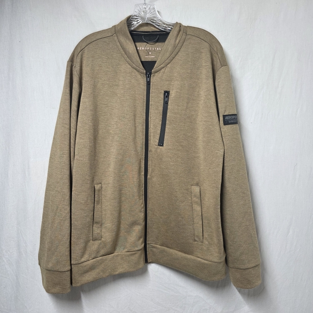 Men's Aero MVMNT Tech Fleece Brown  Bomber Jacket Size Medium
